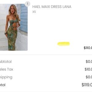 Stylish Green Patterned Maxi Dress by Hael sizeXS hemmed